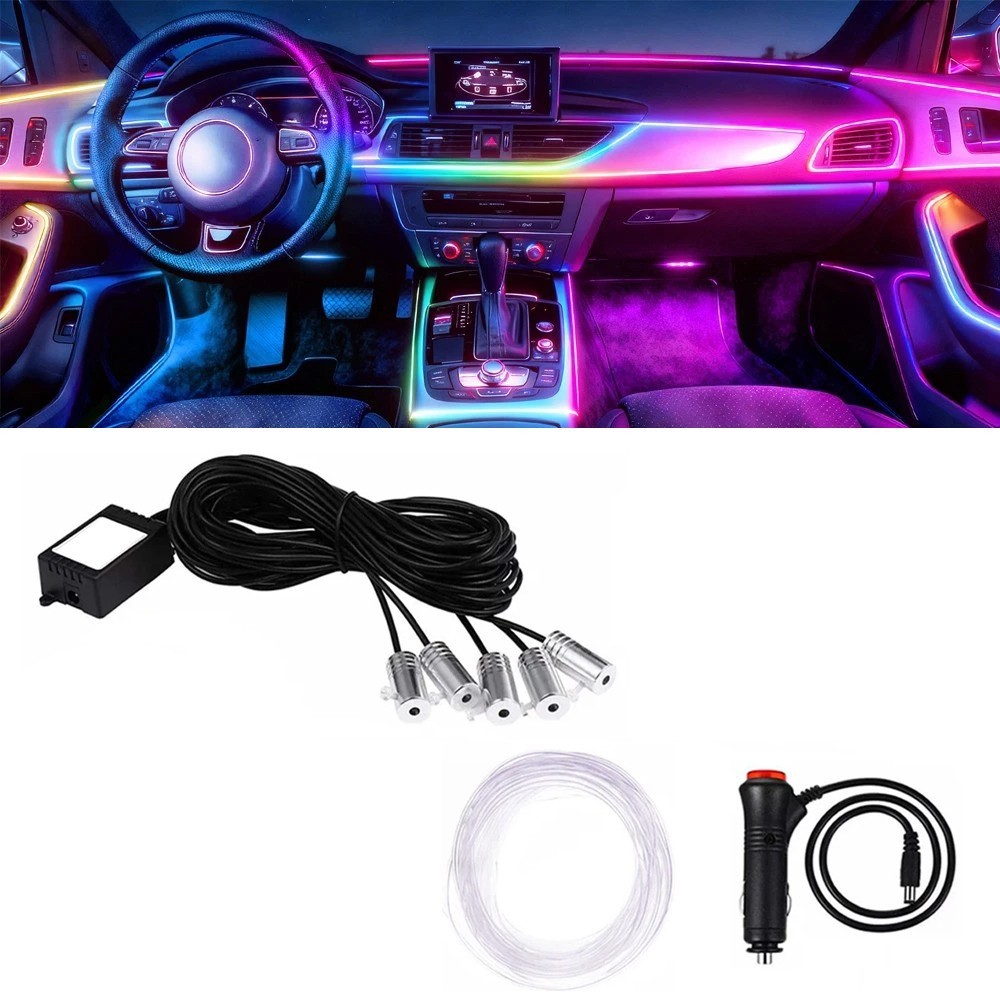 5 in 1 LED RGB Car Interior Ambient Atmosphere Lights For VW Jetta 2005-2017