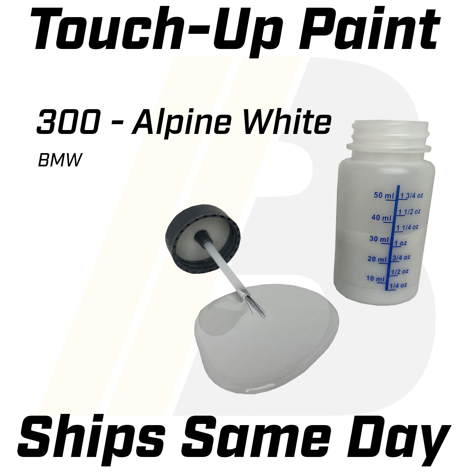 300 Alpine White – 1 Oz Touch Up Paint Kit w/ Brush for BMW Car SUV Sedan