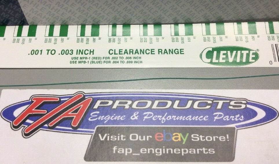 Clevite MPG-1 Green .001″-.003″ Plastigage Clearance Indicator Individual Strip
