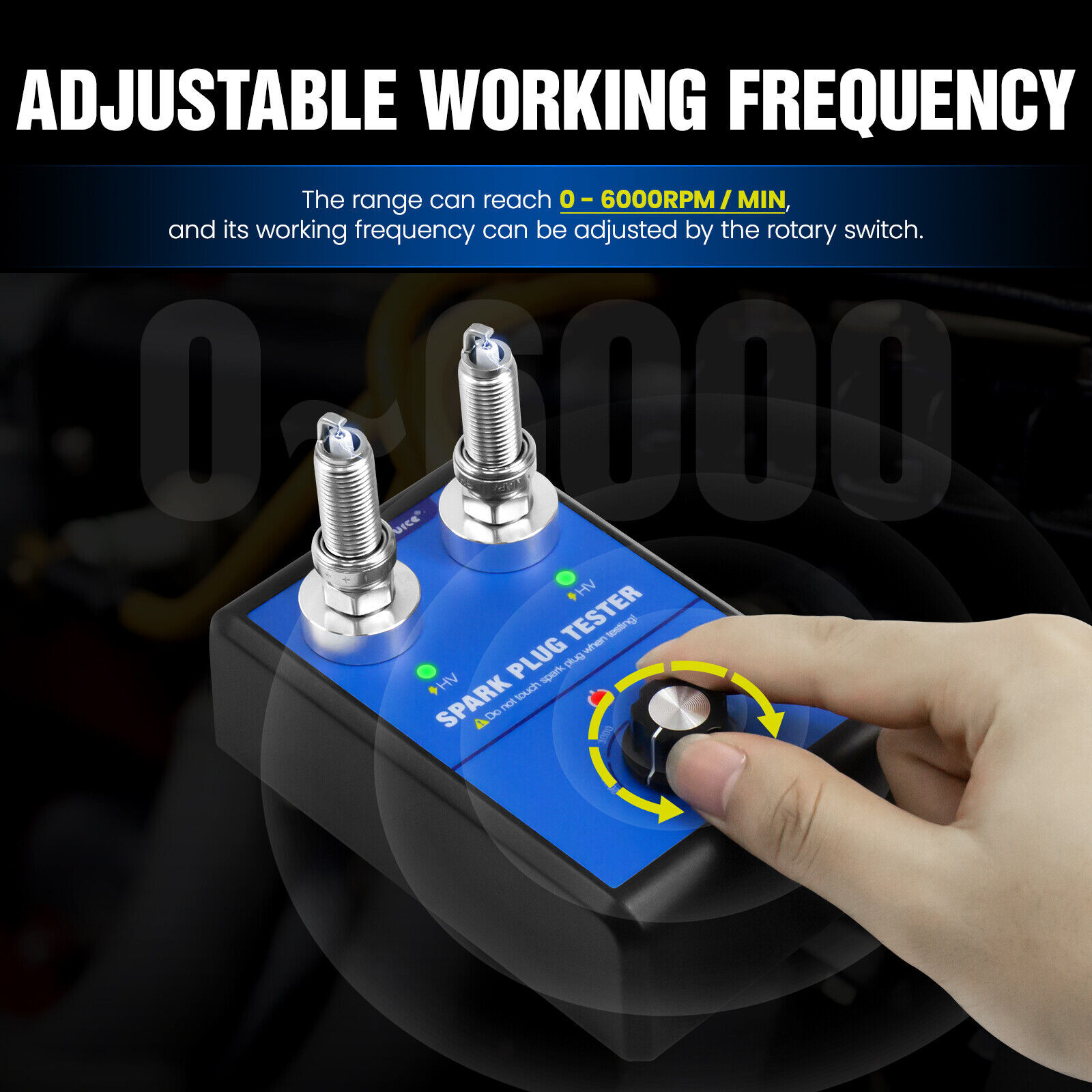 Spark Plug Tester Dual Hole Diagnostic Tool 12V Gasoline Car Ignition Analyzer