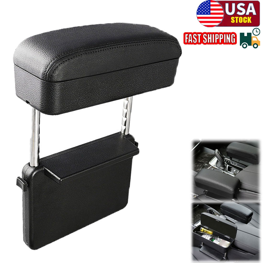 Universal Car Console Armrest Box Arm Rest Height Adjustable Comfort Elbow Pad