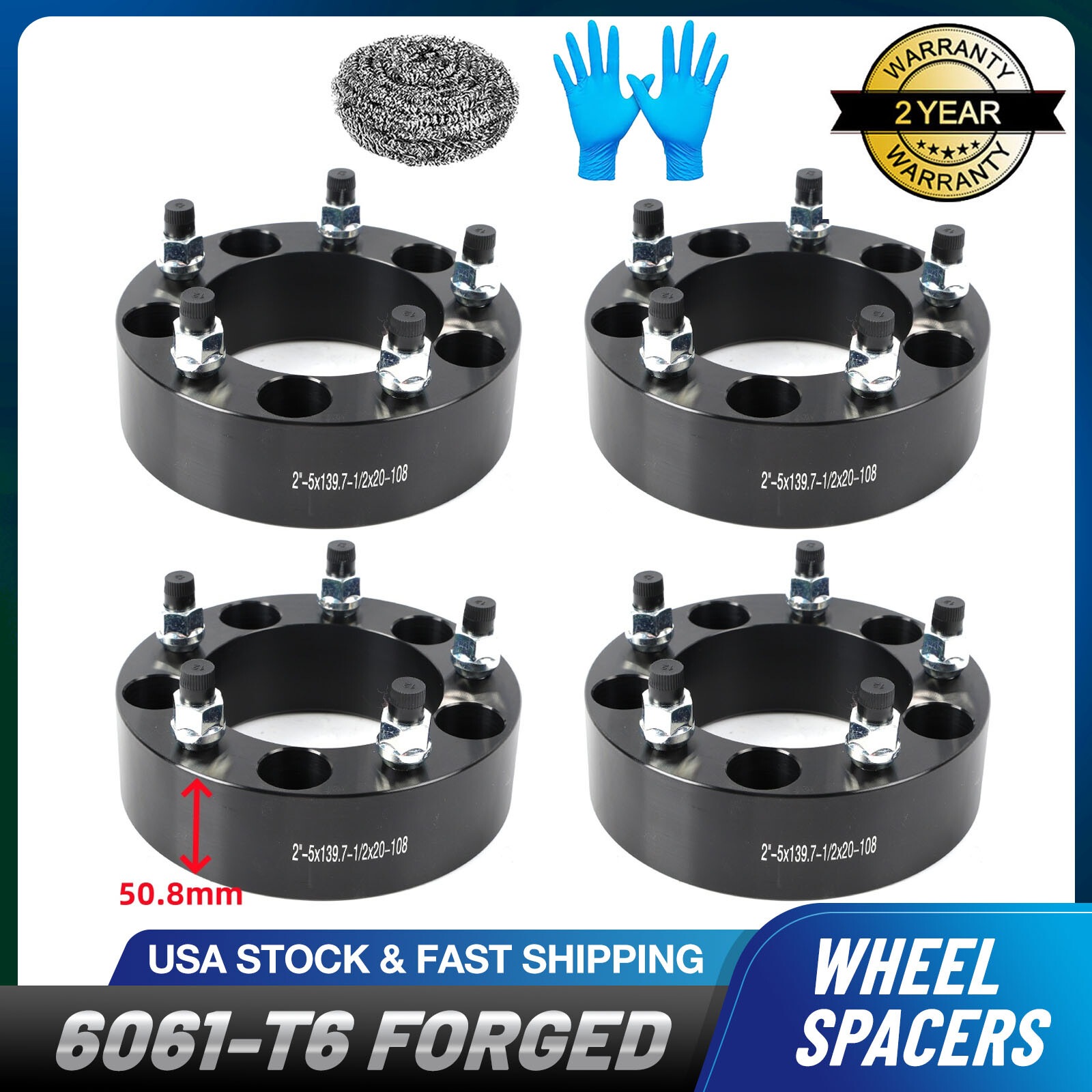 (4) 2″ Inch 5×139.7mm 5×5.5″ Wheel Spacers For Dodge Ram 1500 F150 E150 CJ3 CJ5