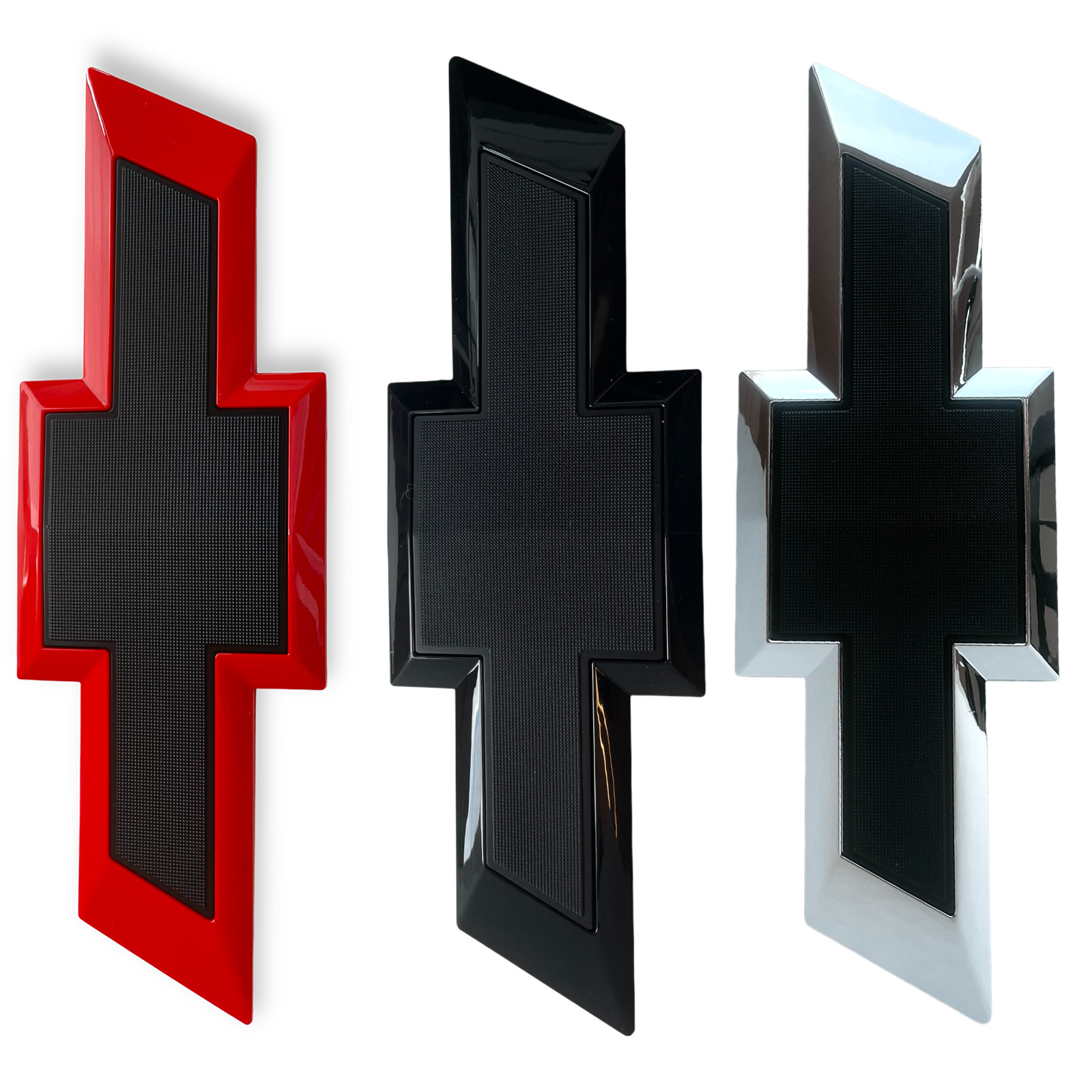 Rear Tailgate Bowtie Emblem 15-20 Chevy Colorado 1500 Badge Black Red Chrome