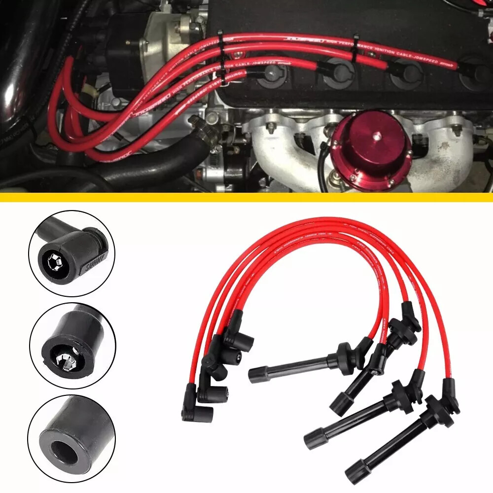 RED 10.5MM SPARK PLUG WIRE SET FOR HONDA ACCORD 1998 1999-2002 2.3L DX LX EX