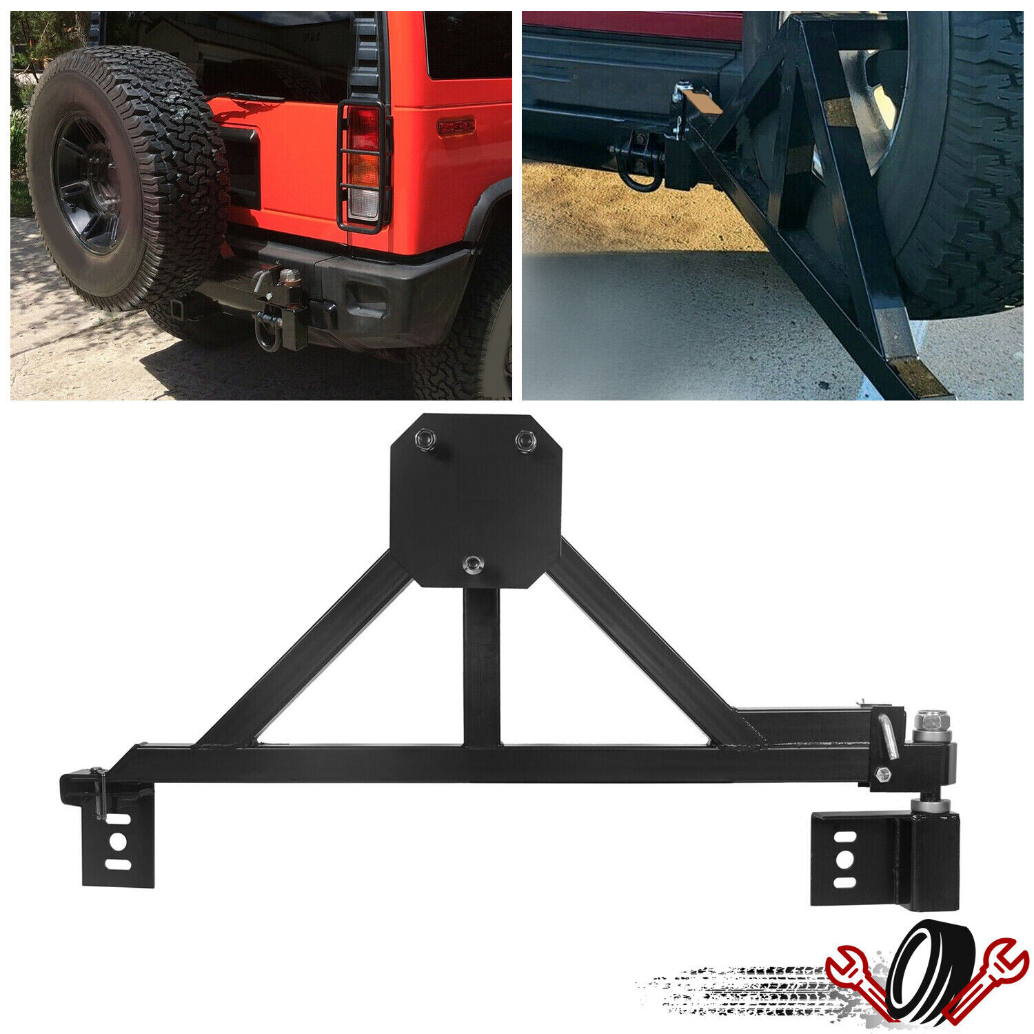 Spare Tire Carrier For Hummer H2 03-09 Hitch Tire Carrier Heavy Duty Solid&Tough