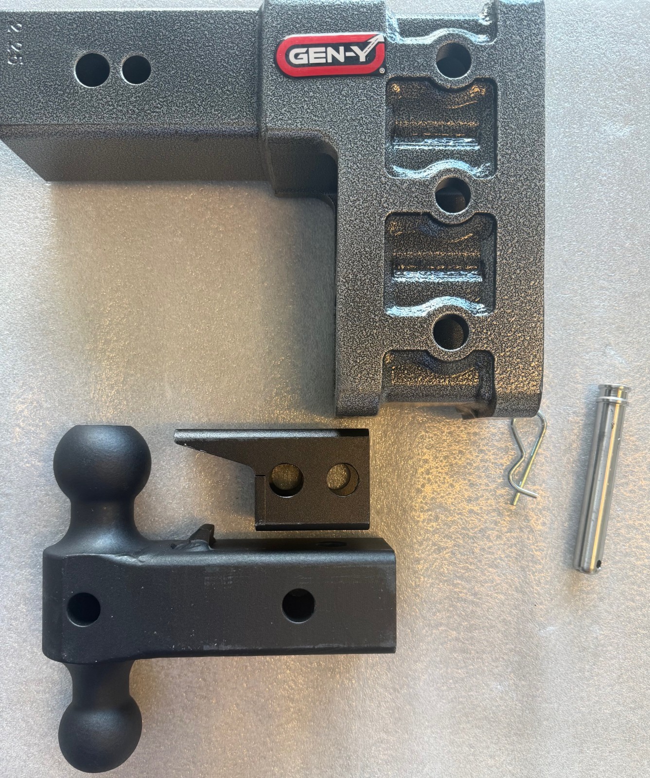 GEN-Y GH-1723 MEGA-Duty Adjustable 6″ Drop Hitch Pintle 3″ Receiver 32k Towing