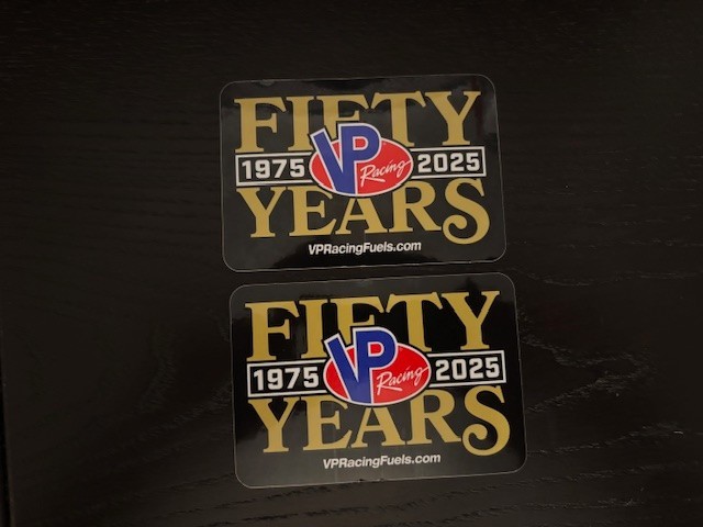 VP RACING FUELS 50 YEARS 4″X2.5″ 2PC SET