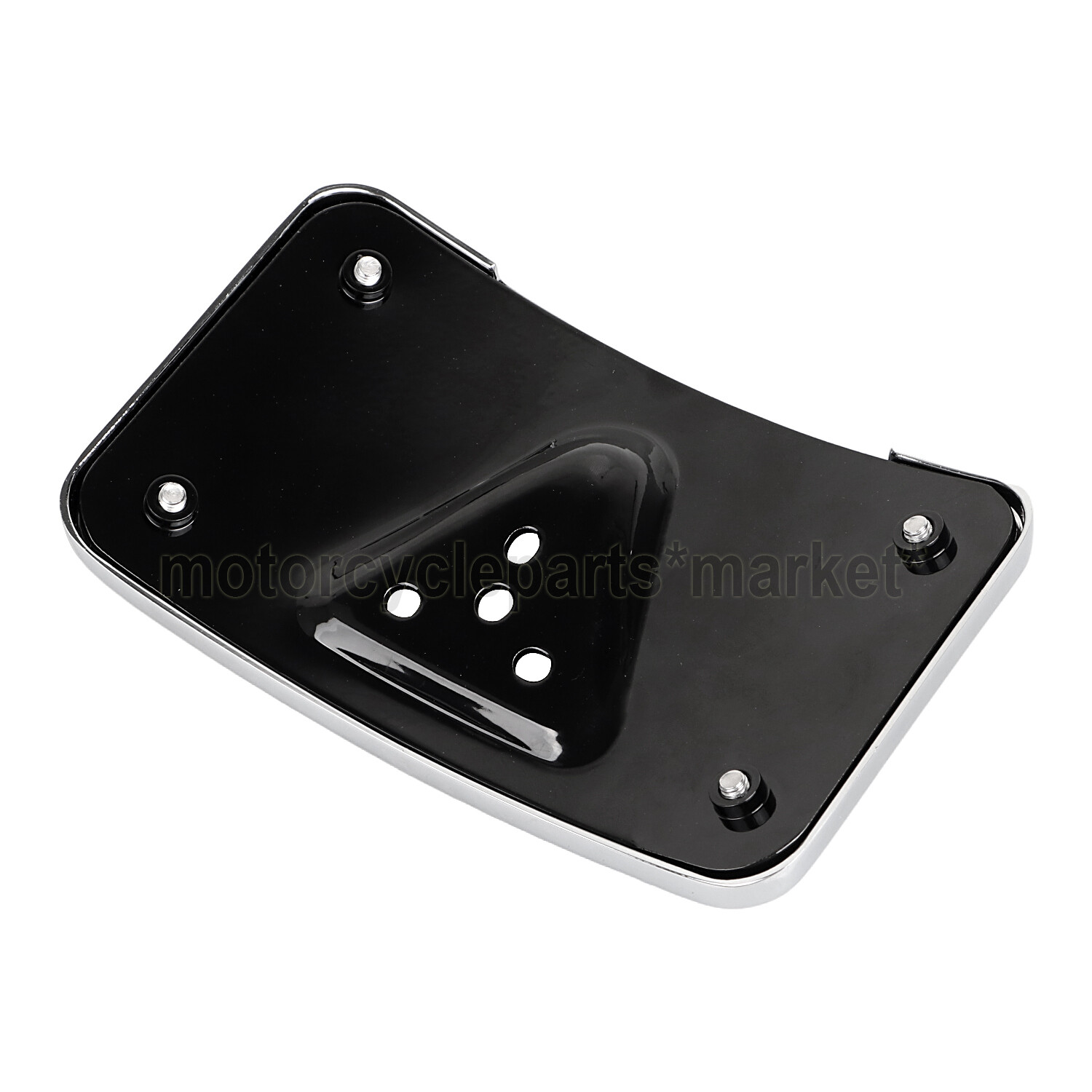 Chrome CNC Curved Laydown License Plate w/ Bracket For Harley Sportster XL Dyna