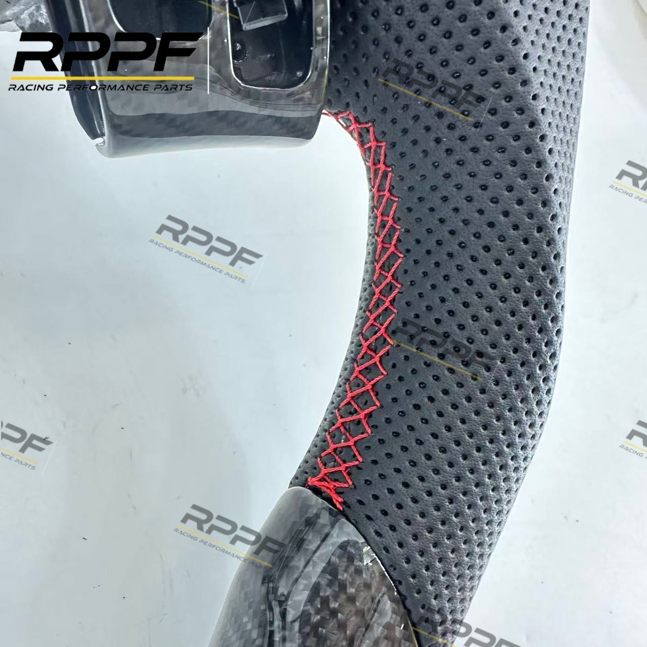 RPPF Carbon Fiber Steering Wheel Black Leather For Acura TSX 2004 2005 2006-2008