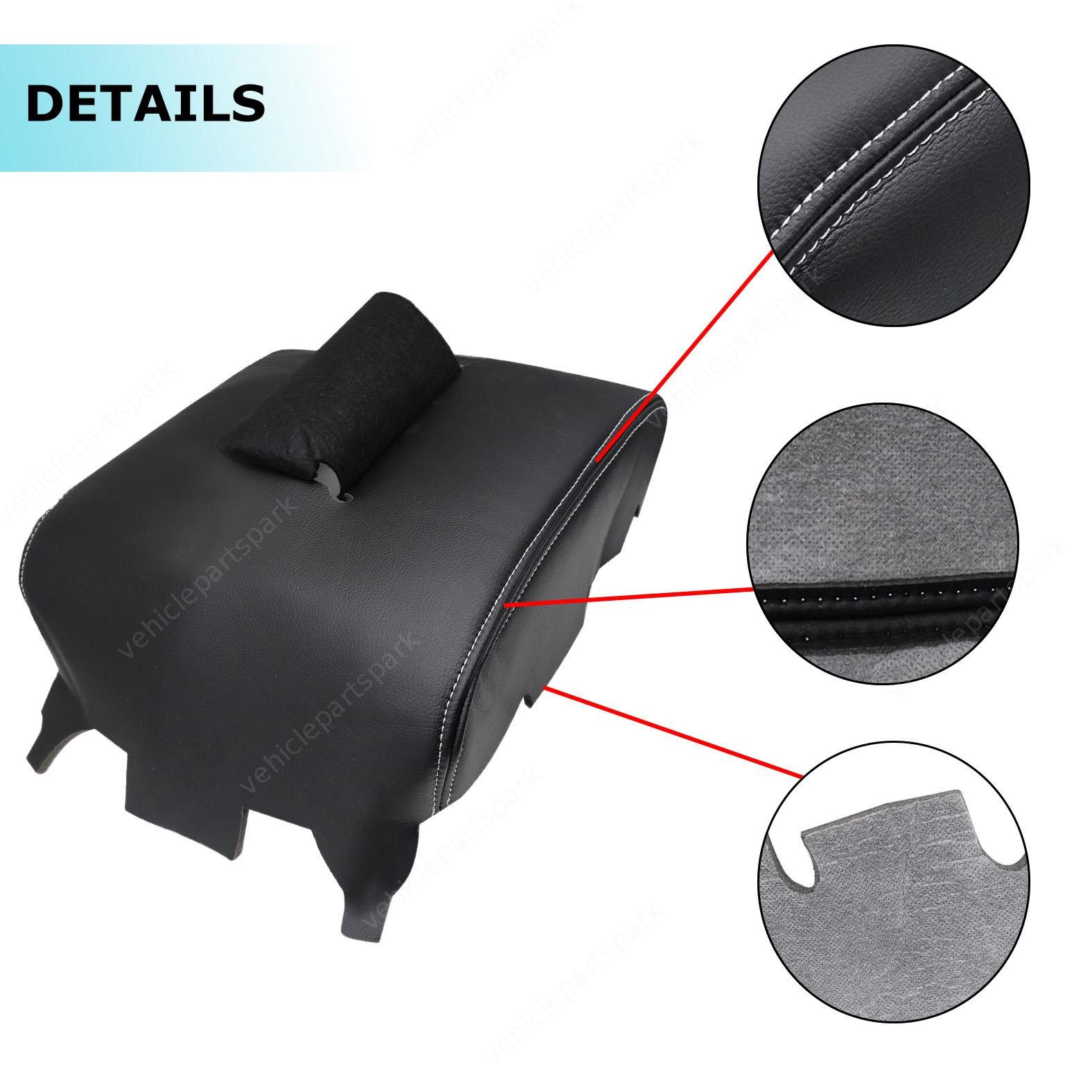 For Chevy Silverado SIERRA 2014-2017 2018 Console Lid Armrest Cover Gray Stitch