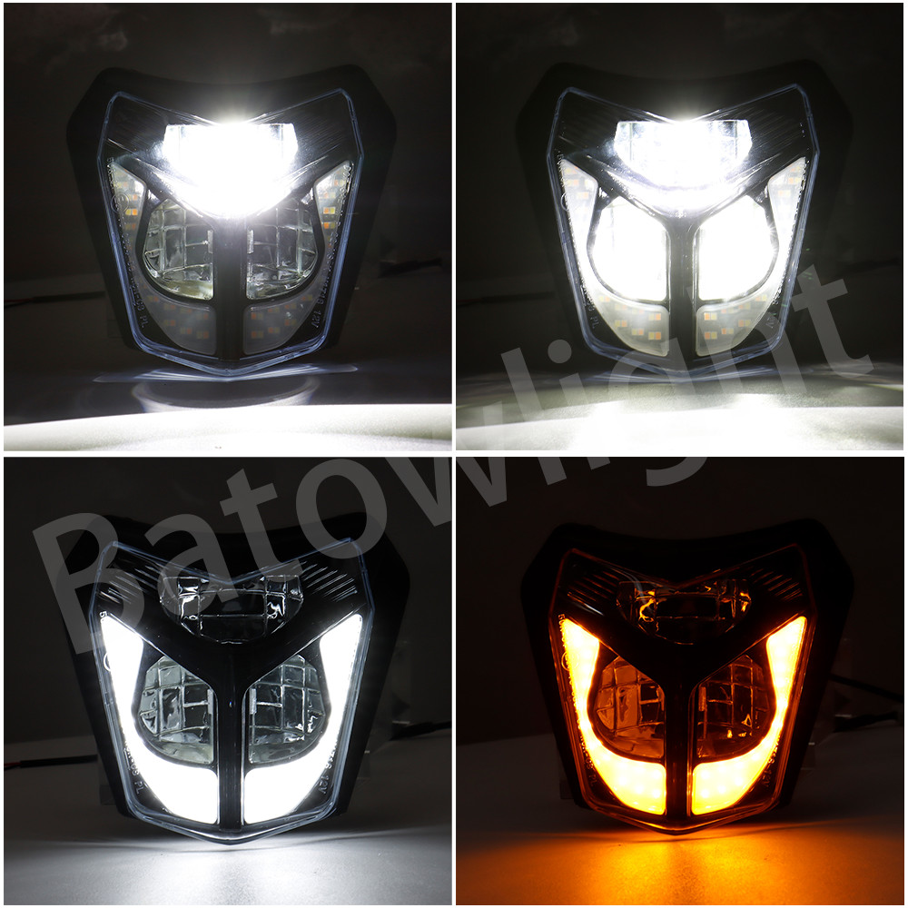 NEW LED Headlamp DRL w/Yellow Turn For KTM EXC XCW EXC-F 250 300 350 450 500 690