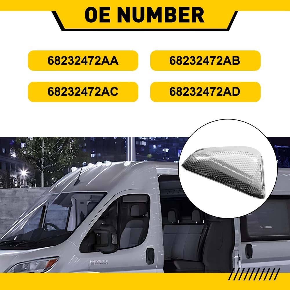 Clear Top Cab Marker Roof lights Housing For 2014-2023 Dodge RAM Promaster 1500