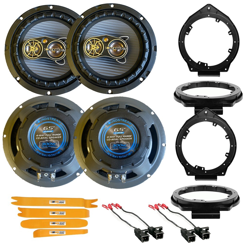 300W 4-way 6.5″ Front/Rear Door Speakers w/ kit for 2007-2013 Silverado 1500