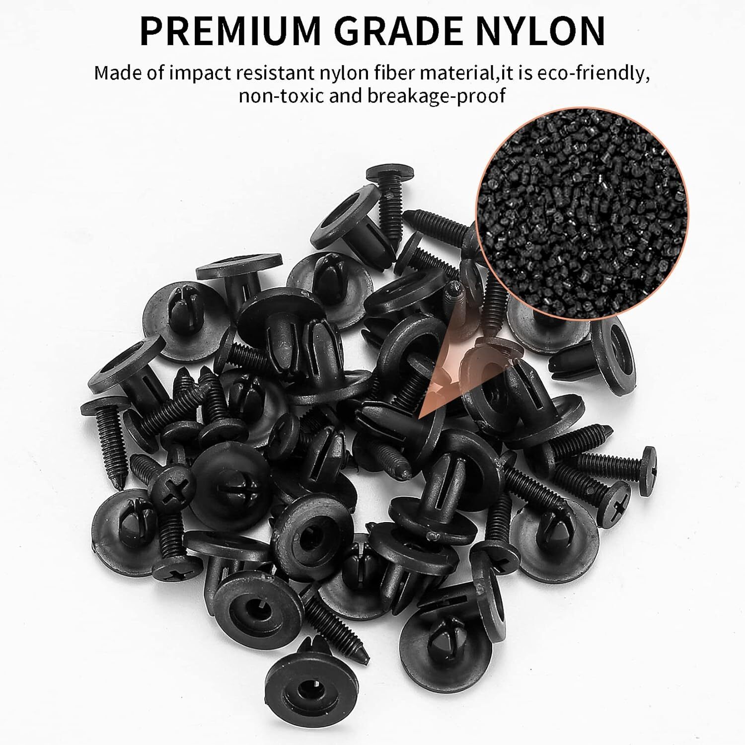 100PCS Retainer Clips Body Bumper Rivet Retainer Trim Molding Push Pin Clips kit