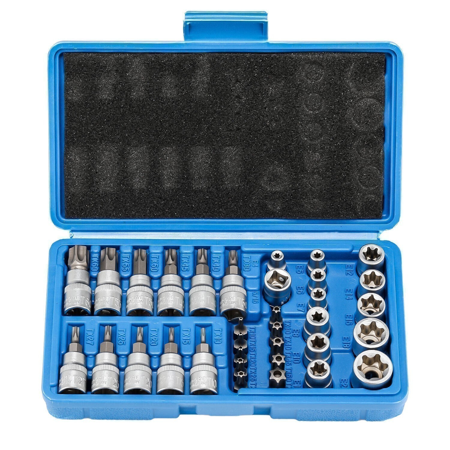 Security Bit Set T10 To T60 E-Series 3/8 Drive Ratchet Compatible Tools 34 Count