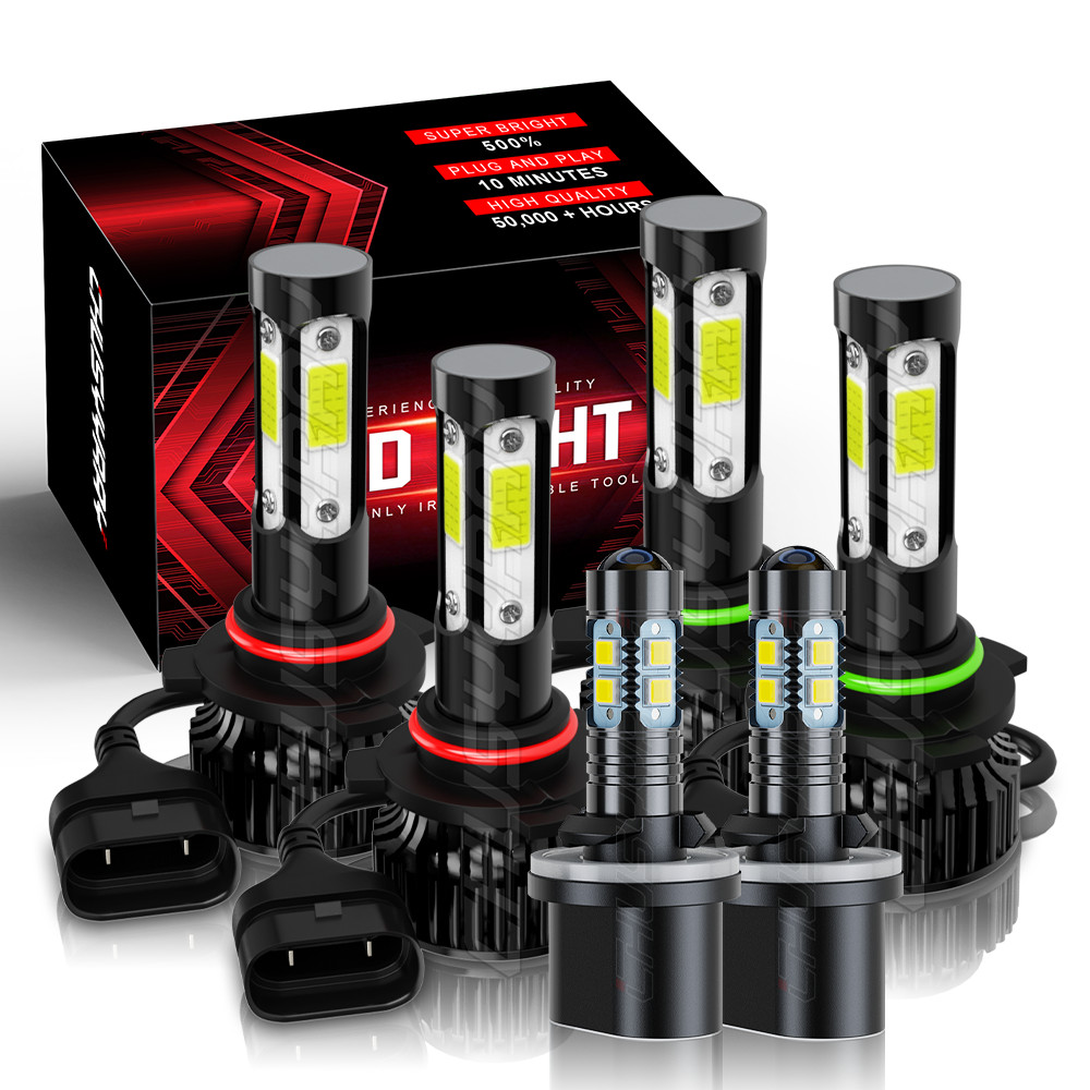 6x LED Headlight High Low Fog Light Bulbs Kit For Chevy Silverado 1500 1999-02
