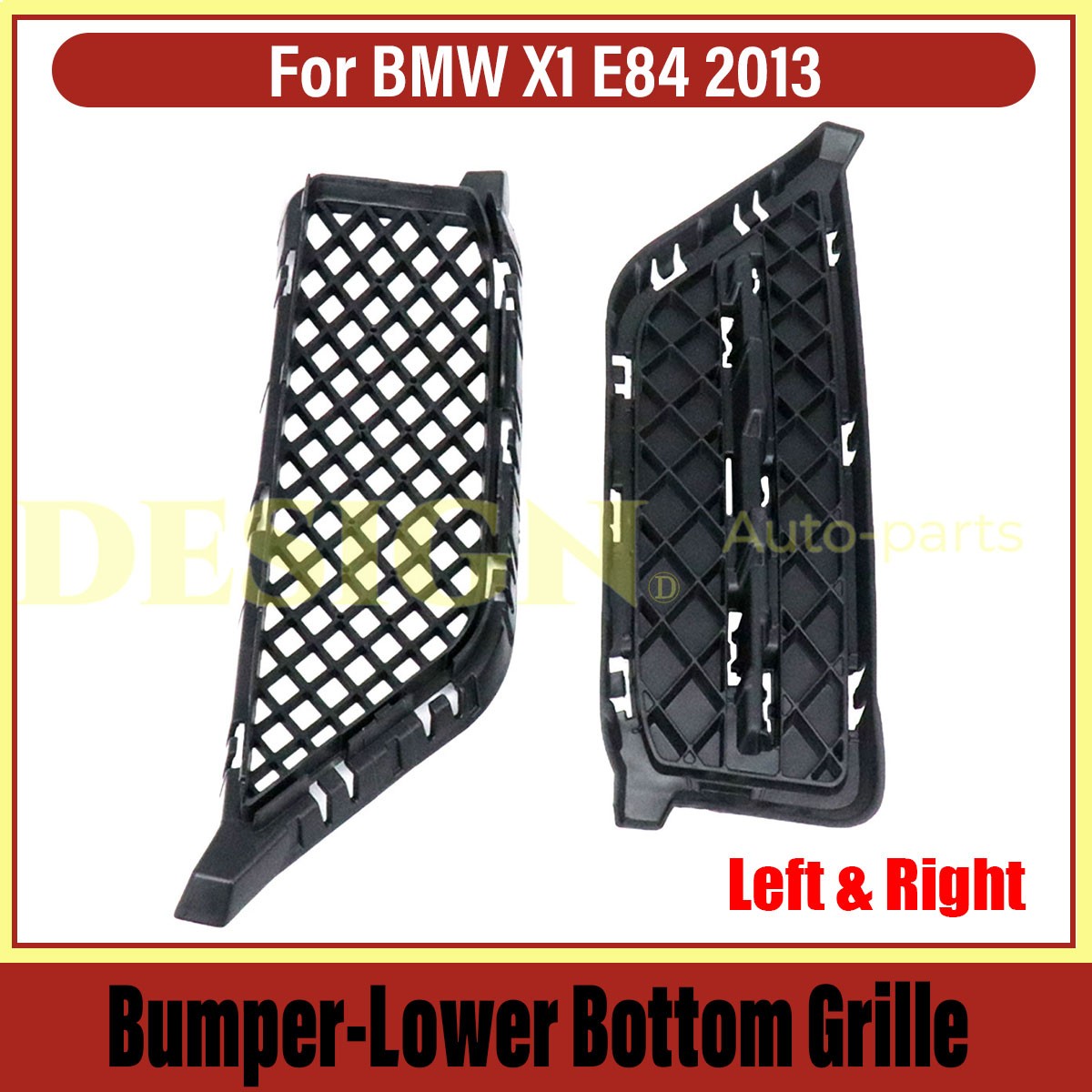 Pair For BMW X1 E84 2013 2014 2015 Left & Right Front Bumper Lower Bottom Grille