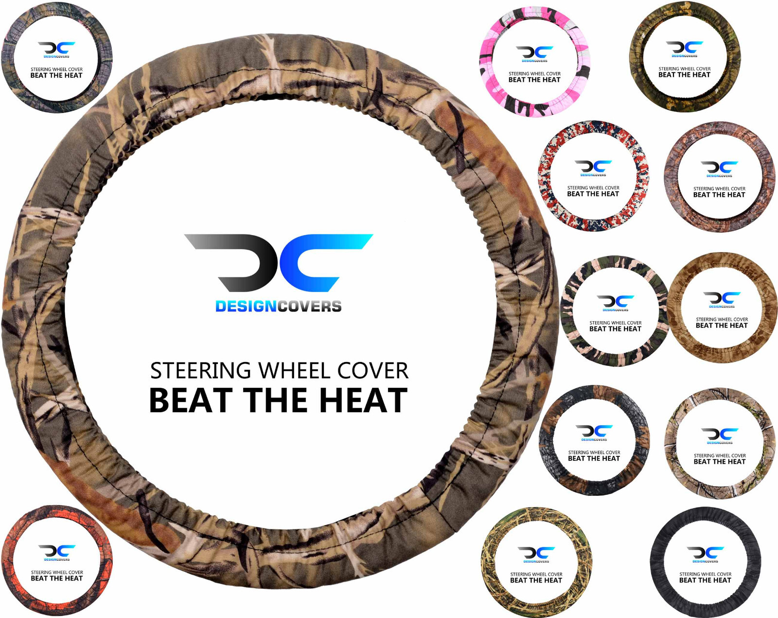 Car Steering Wheel Cover, universal , camouflage design in a variety of colors