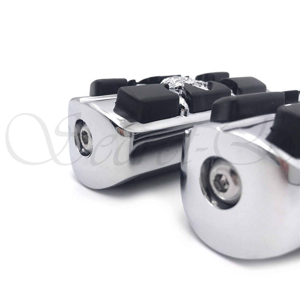 HTTMT- Chrome Zombie FootPegs For Harley with H-D male mount-style footpeg
