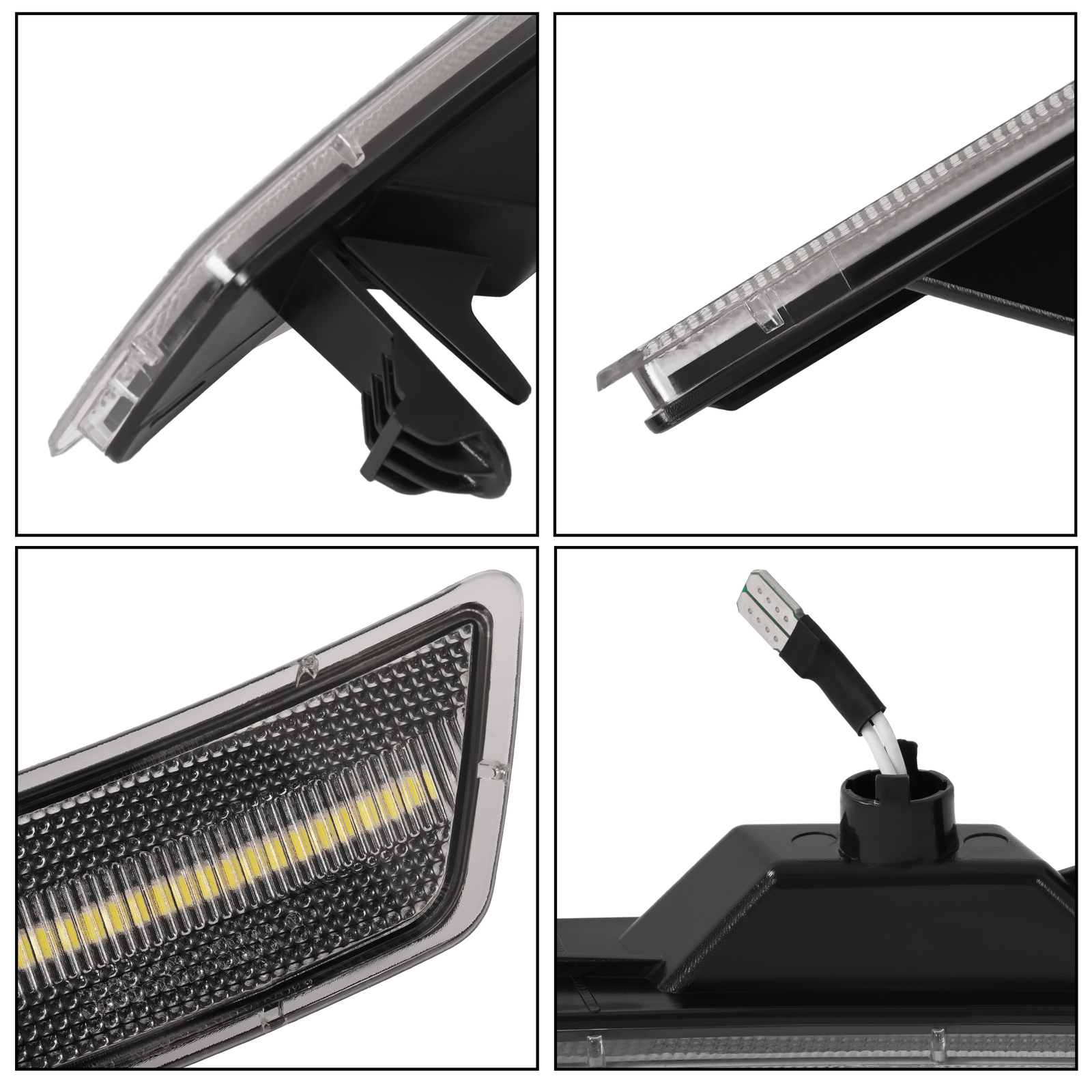 2PCS Front White LED Side Marker Lights For Volkswagen Tiguan 2024 Clear Lens
