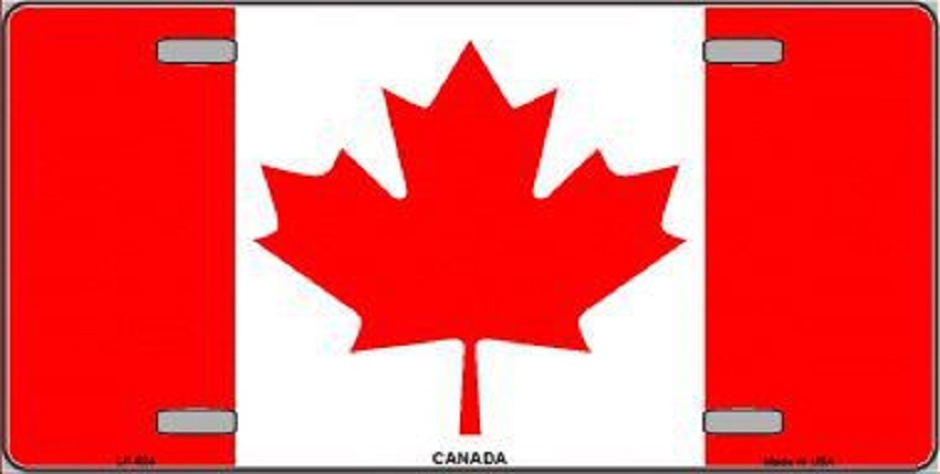 Canadian Flag Canada Metal Novelty License Plate Tag