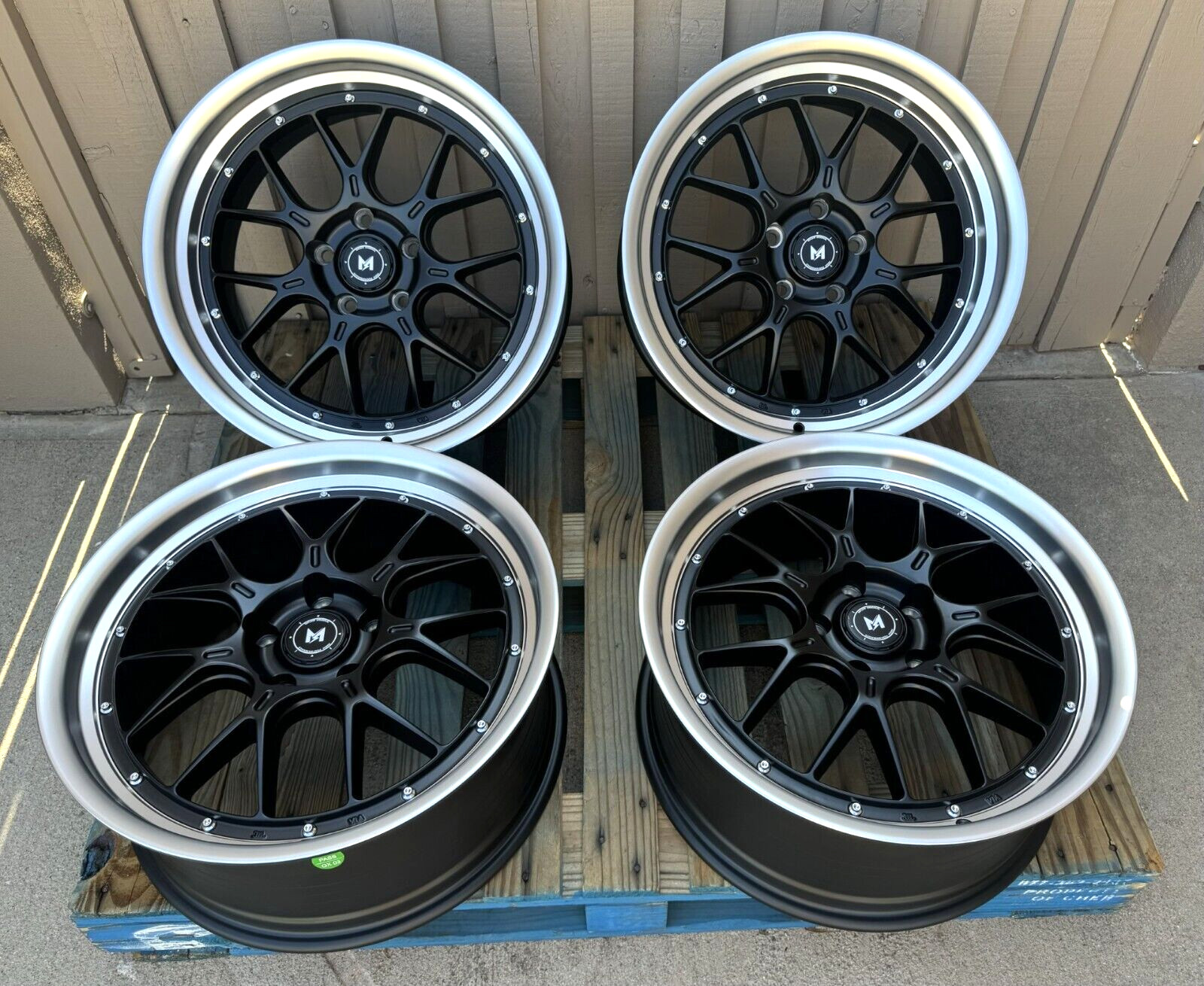 20″ MFlow MFL2 Deep Dish Wheels Black 20×8.5 20×9.5 5×114.3 Staggered Set 4
