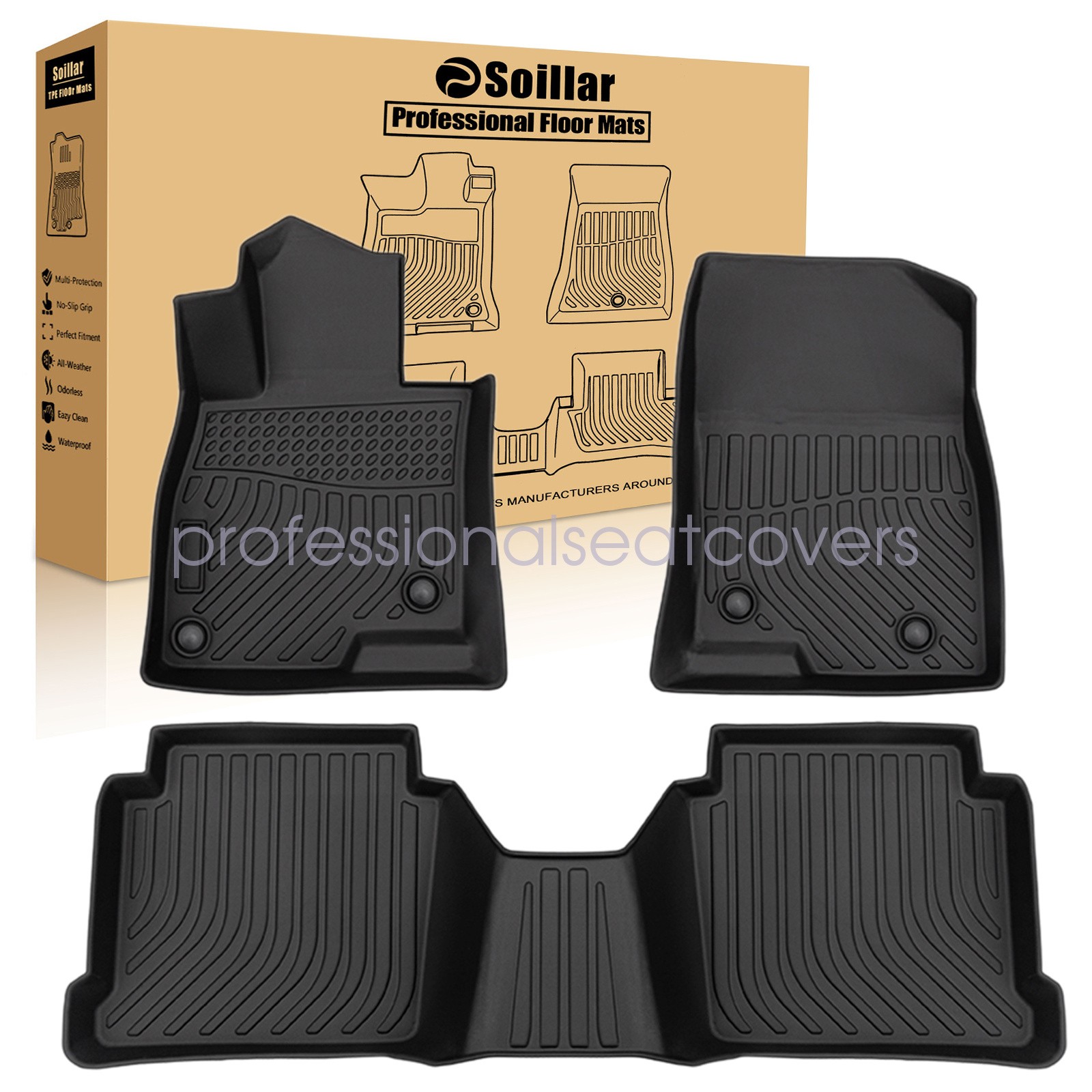 For 2014 2015 2016 2017 2018 2019 2020 2021 Mazda 6 TPE 3D Floor Mats Liner Set