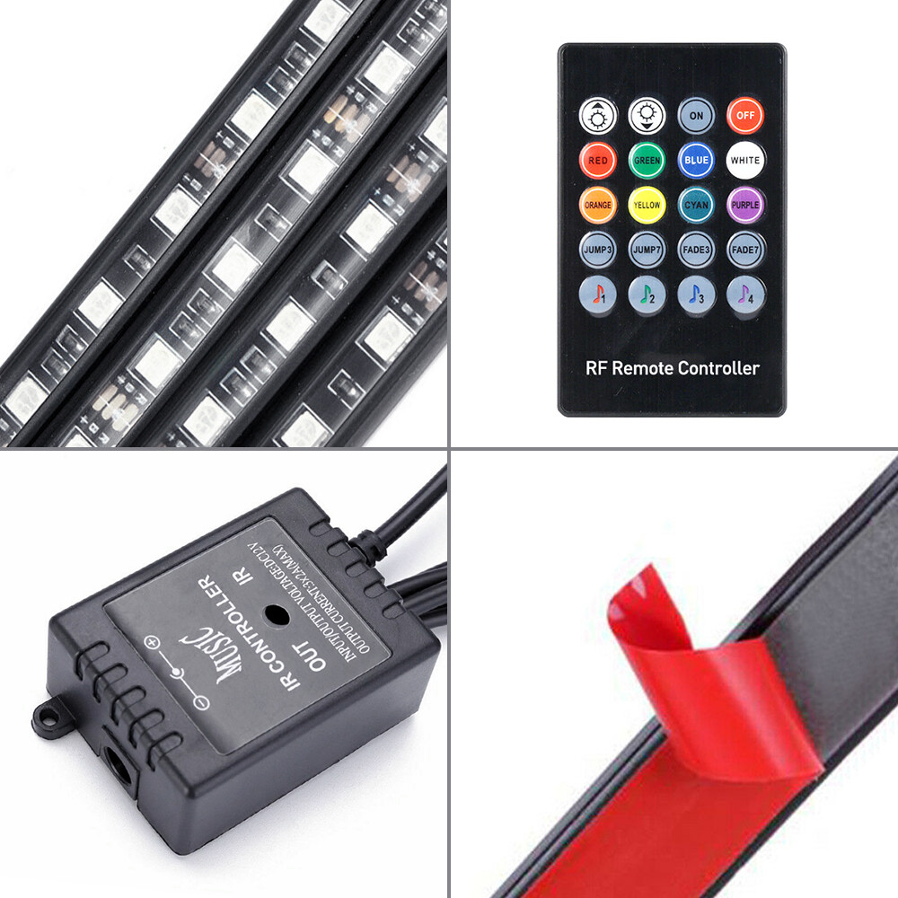 8 LED Strip Color Car Under Tube Truck Underglow Underbody System Light Neon Kit