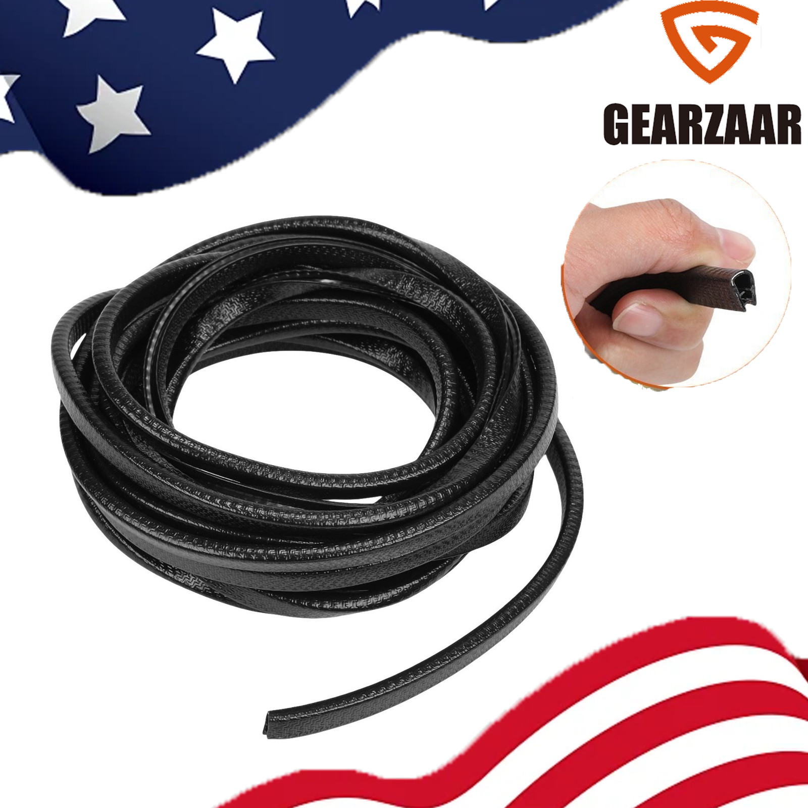 20-foot U-shaped rubber seal strip Automotive door edge protective trim Black