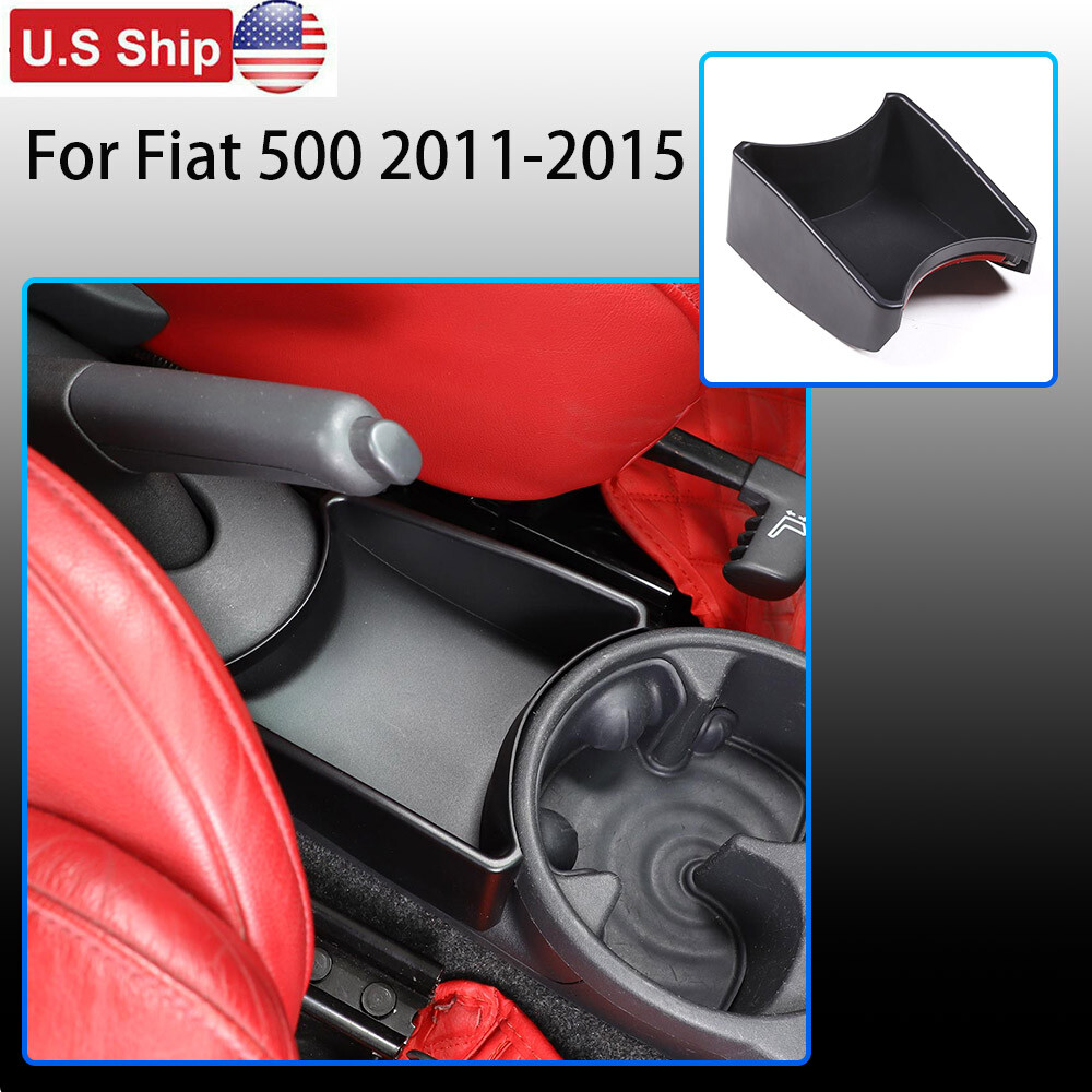 Car Interior Accessories Handbrake Front Storage Box ABS For Fiat 500 2011-2015