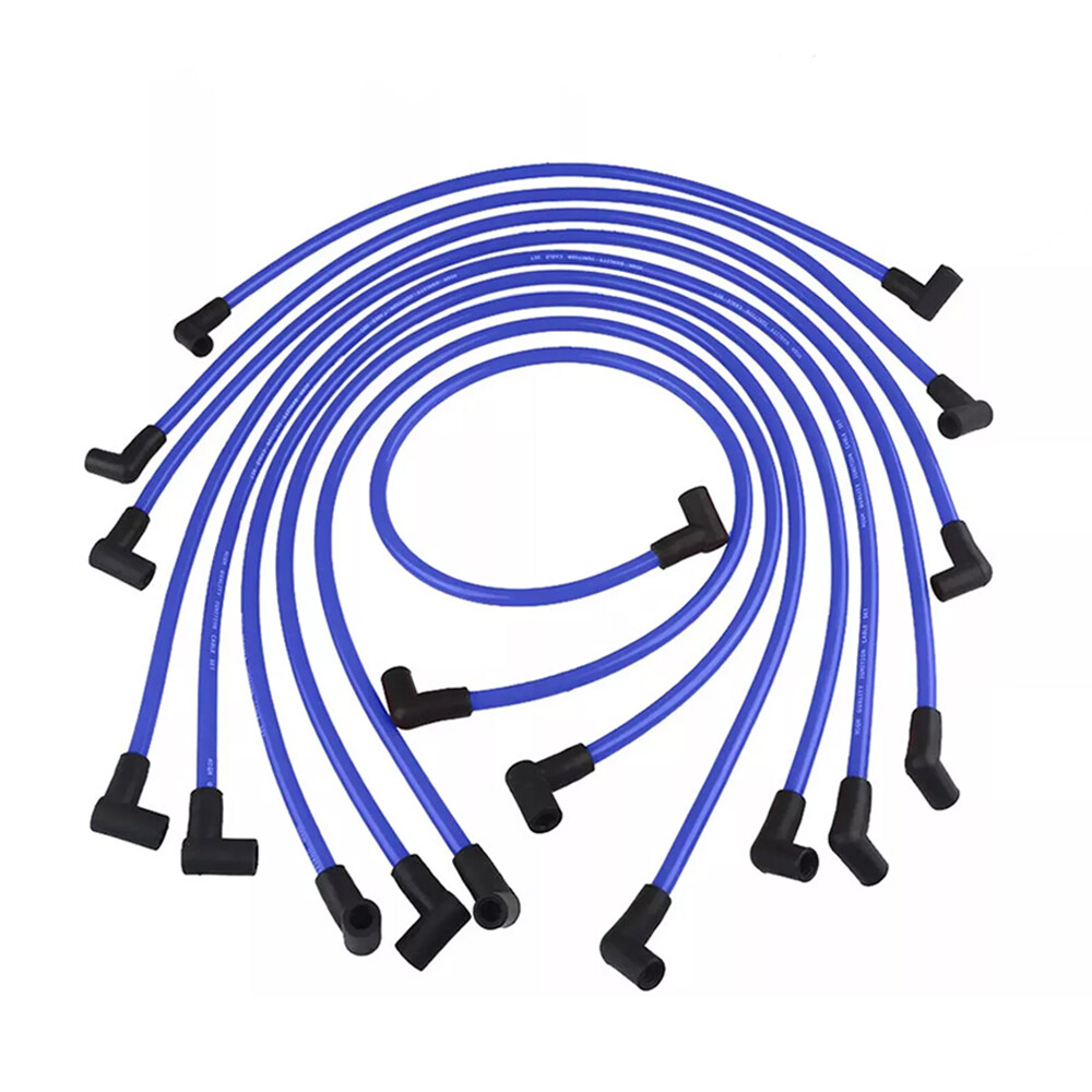 9PCS Racing Spark Plug Wires 10.5mm For Chevy 350 SBC BBC V8 Ignition Wires Blue