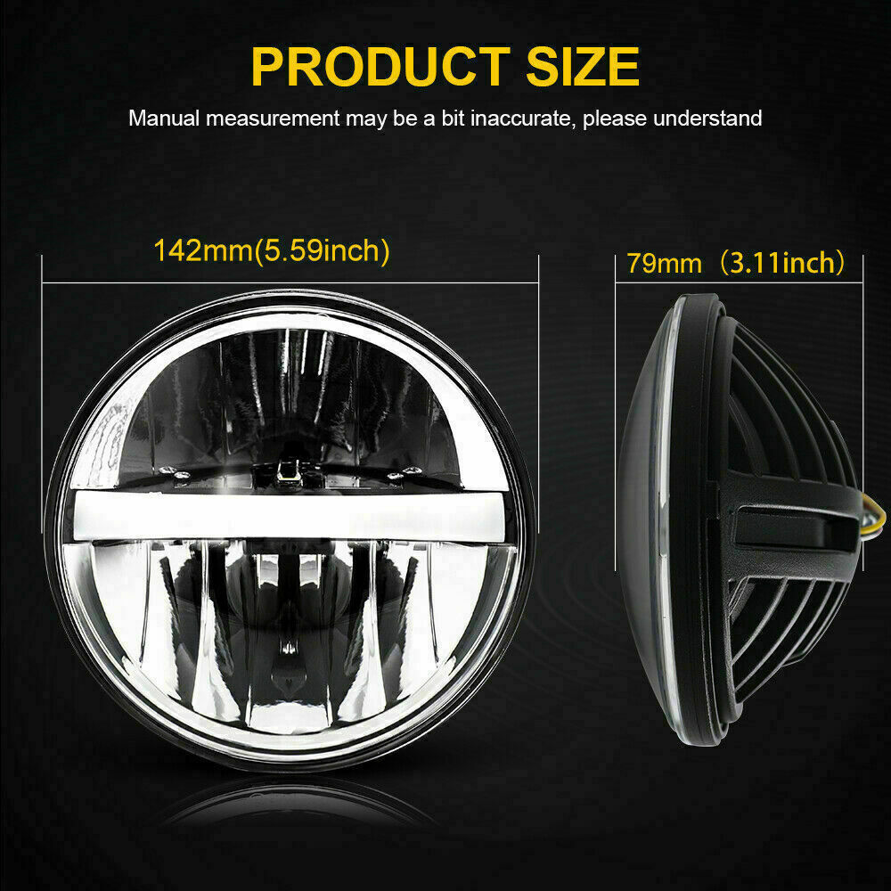 4PCS 5.75 5 3/4 Projector LED Headlights for Kenworth W-900A W900A Peterbilt 359