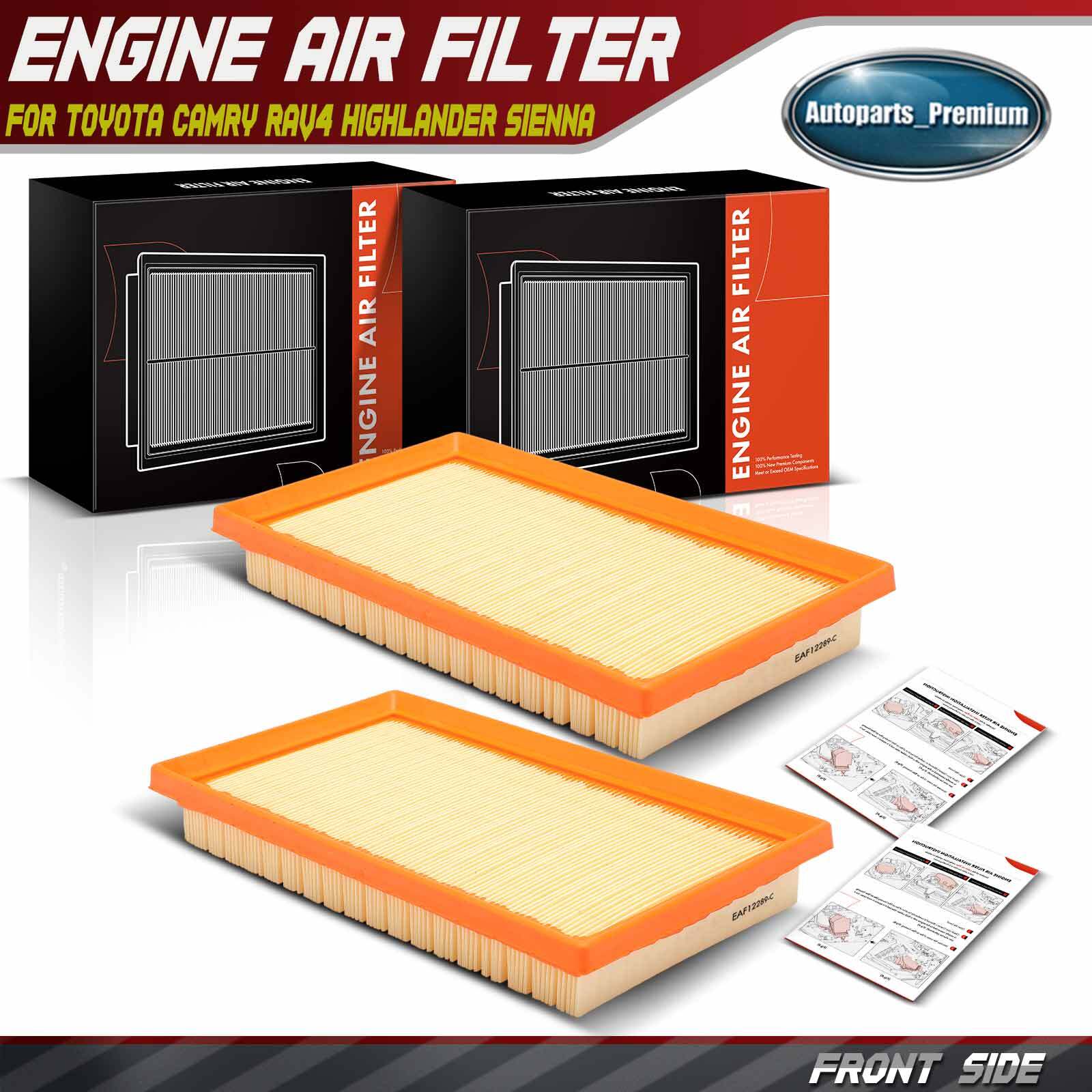 2x Engine Air Filter for Toyota Camry RAV4 Highlander Sienna Lexus ES300h Subaru
