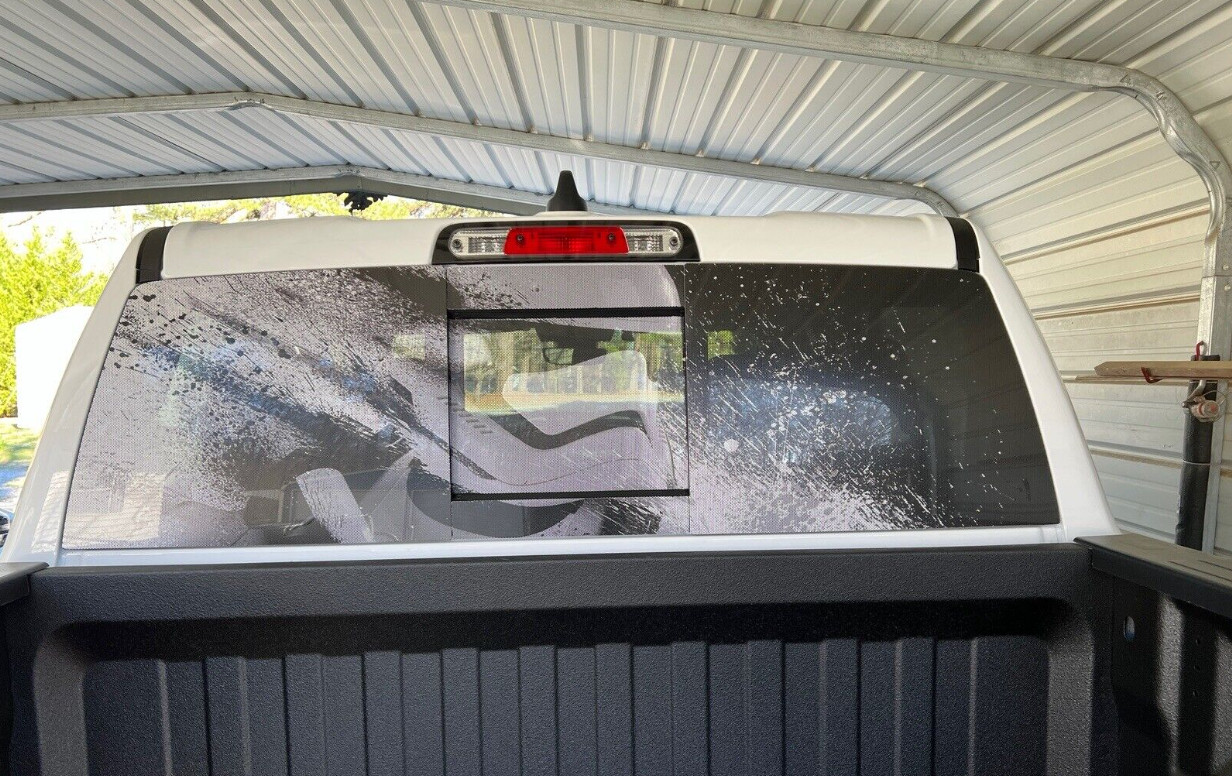 STORM TROOPER PERFORATED Window Graphic Decal Sticker Truck SUV VAN STAR WARS