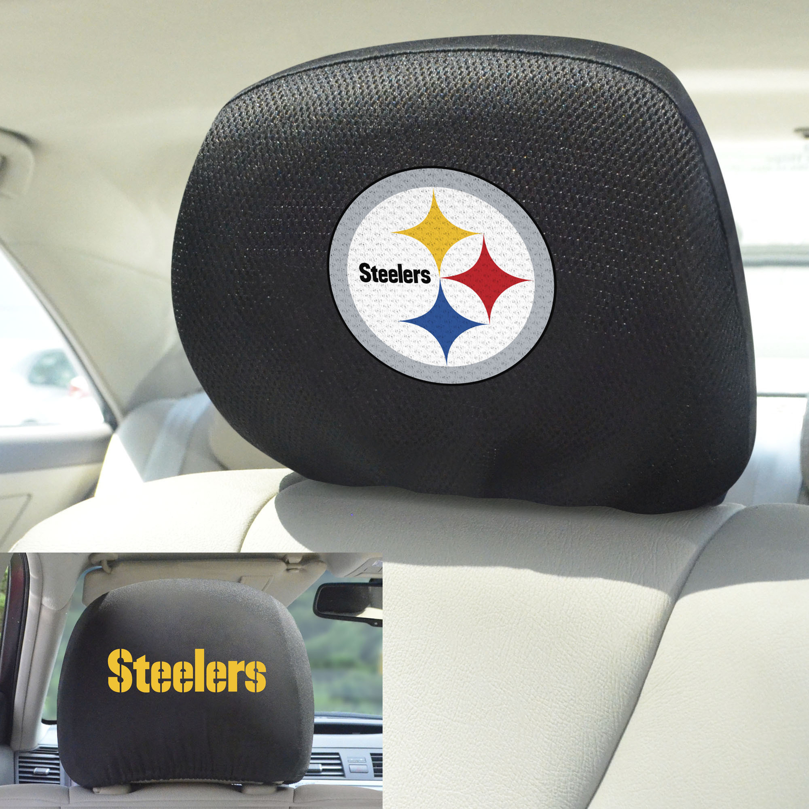 Fanmats 12512 Pittsburgh Steelers Embroidered Head Rest Cover Set – 2 Pieces