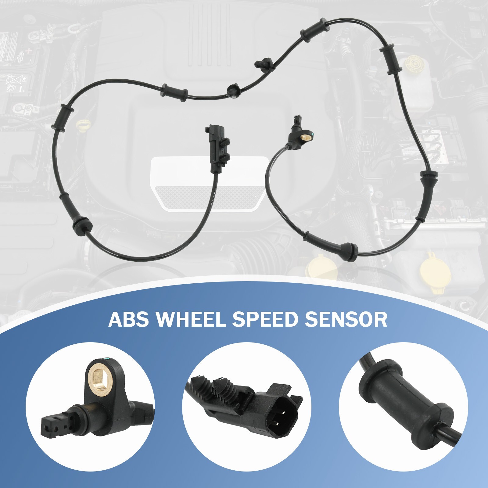 4 PCS Front Rear Left Right ABS Wheel Speed Sensor for 2007-2017 Jeep Wrangler