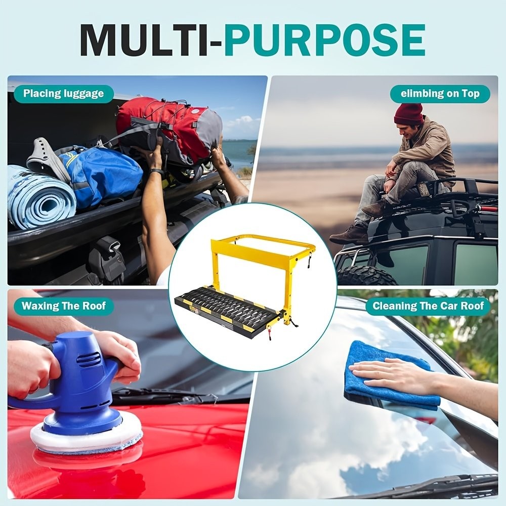 Universal For Truck Adjustable Folding Tire Step Heavy Duty Platform 350 Pounds