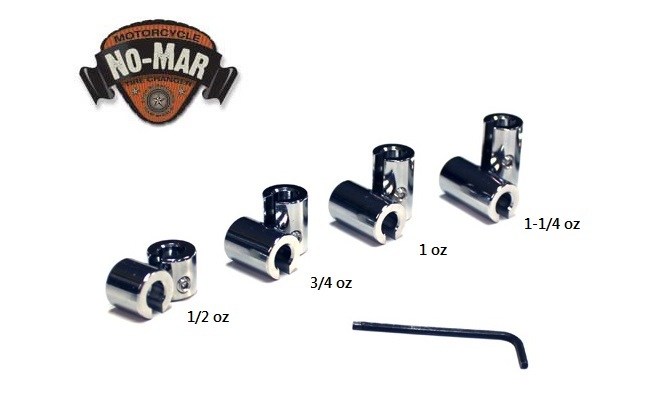 RE-USEABLE CHROME-PLATED BRASS MOTORCYCLE SPOKE WHEEL WEIGHTS BY NO-MAR 8-PC Kit