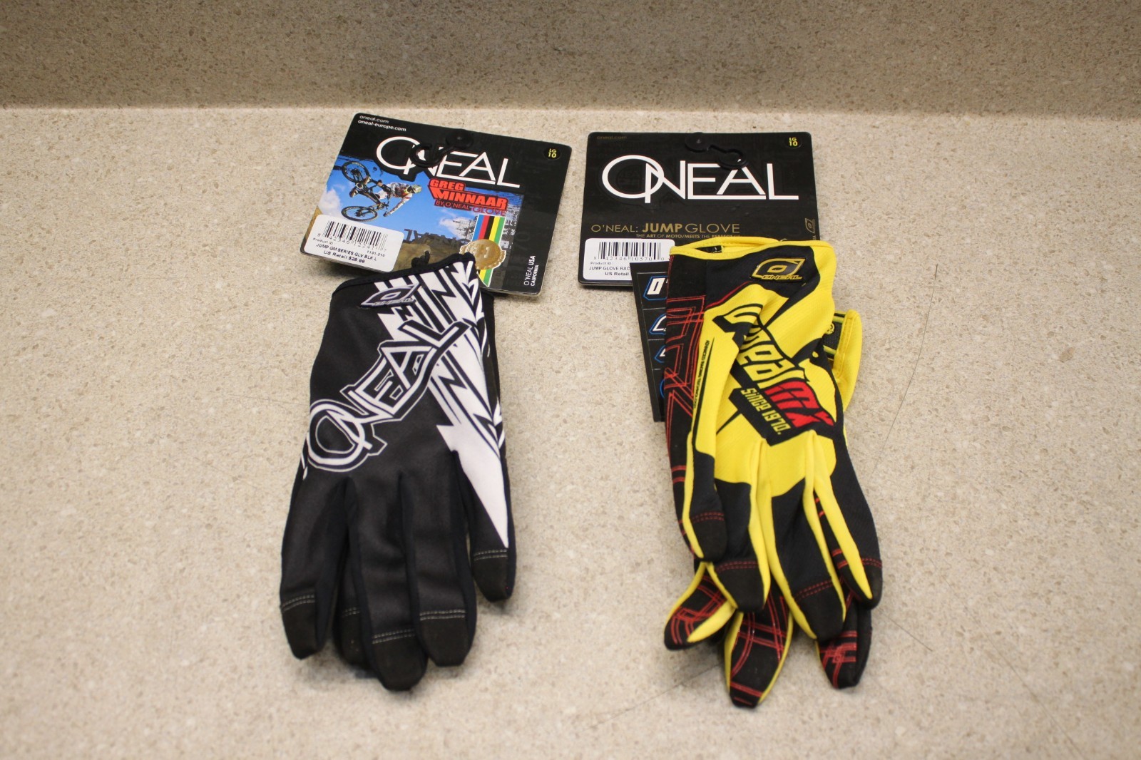 Pack Of 2 NEW O’Neal Racing Jump Gloves Size Lrg 10 Black/White/Yellow 1564 KC1