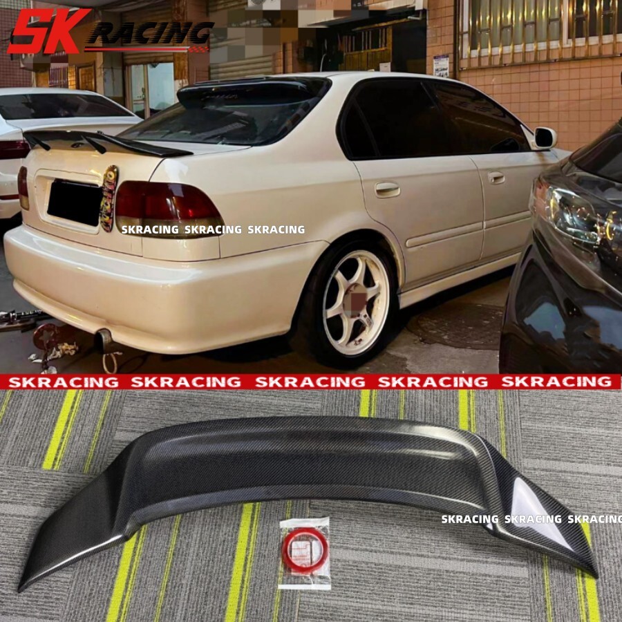 Fits1996-2000 Honda Civic EK3 EK1 M Type Carbon Fiber Trunk Wing Spoiler 4Dr