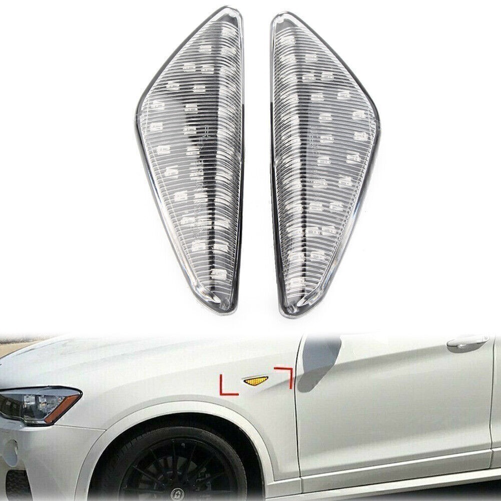 For BMW F25 E70 E71 X3 E72 X5 X6 Dynamic LED Side Marker Turn Signal Light Clear