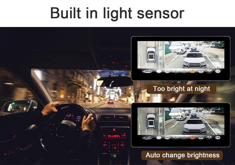 10.25inch LCD Touch Screens Car Dashcam Monitors AHD/CVBS/TVI Auto Brightness