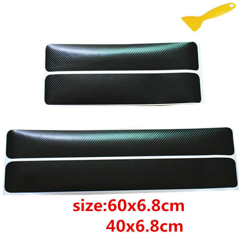 4x Carbon Fiber Car Door Plate Sill Scuff Cover Anti Scratch Sticker Accessories