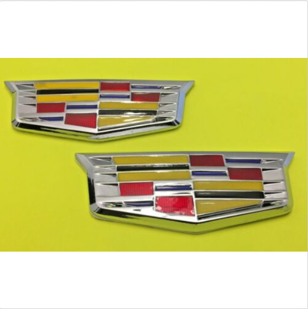 2 X Cadillac Emblem Car Badge Decal Sticker CTS SRX STS ATS XLR SLS CT6 SET