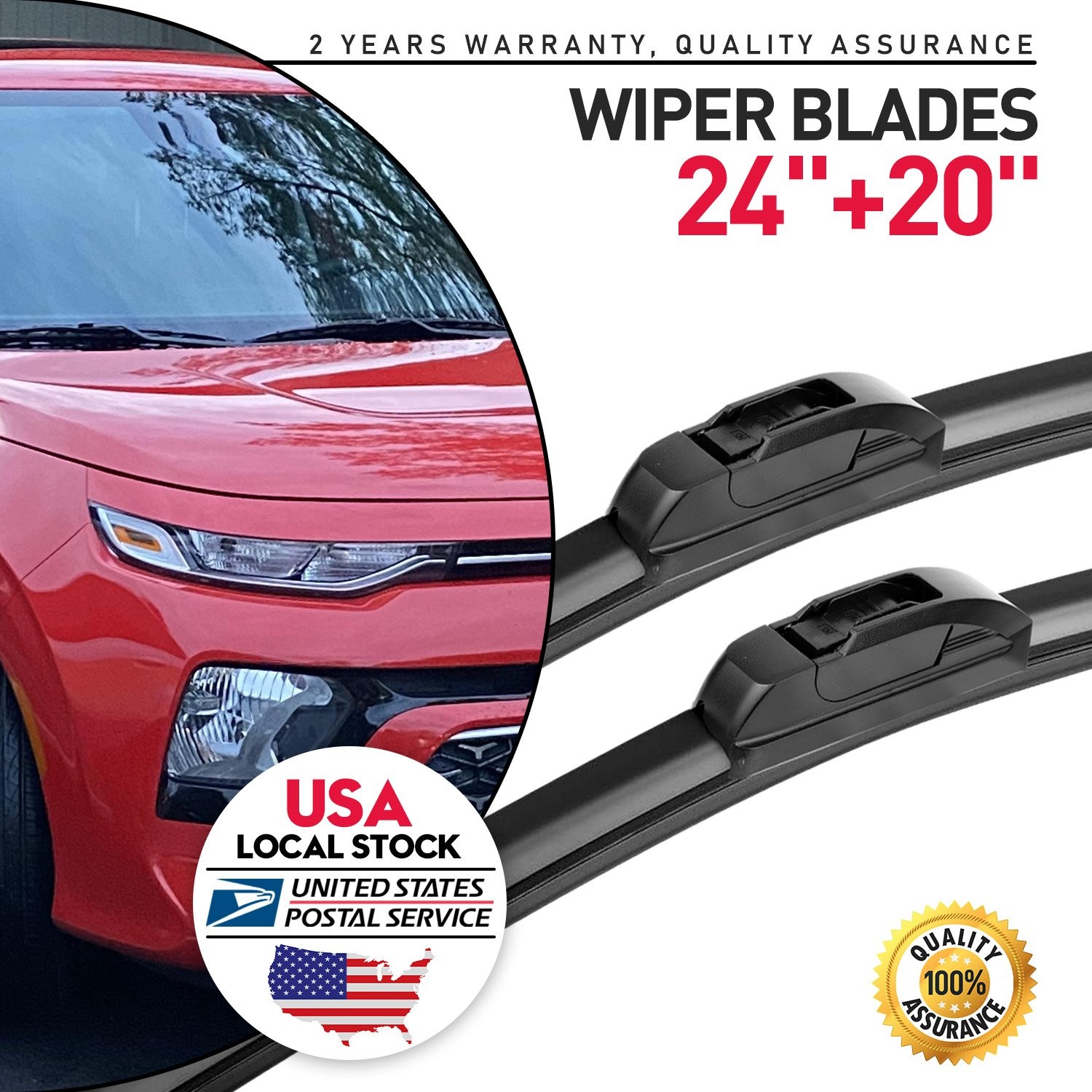 24in&20in Windshield OEM Wiper Blades Bracketless Set For Porsche Panamera 14-15