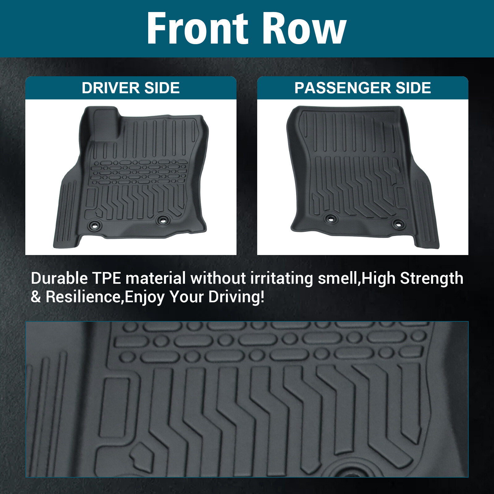 OEM Floor Mats for Cars Fit 2013-2024 Toyota 4Runner All Weather TPE Carpets