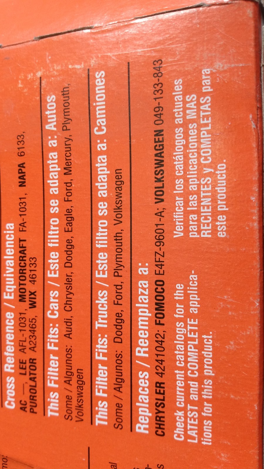 Fram CA3660 Air Filter ( ref: A23465 PA2103 FA1031 TA23465 VA3465 AF1031