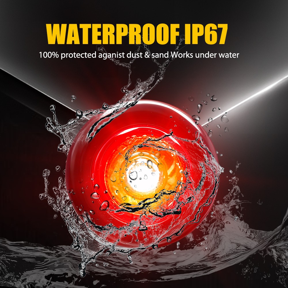 Red 10X 3/4″ Round LED Waterproof IP67 Side Marker Clearance Indicator Light 12V