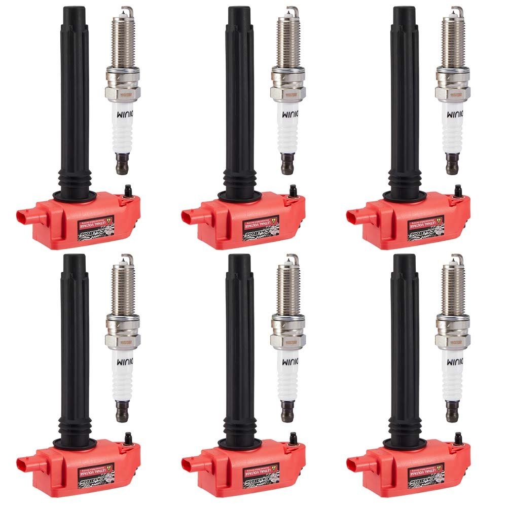 6 Pack Ignition Coil & Spark Plug For Dodge Chrysler Ram Jeep Wrangler 3.6L V6