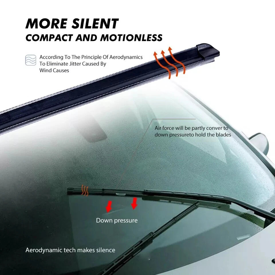 3 Pack Wipers Front & Rear Standard Flat Window Windshield Wipers 22″22″16″ Hook
